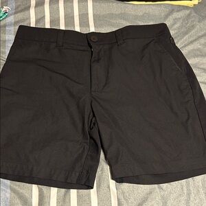 Classic Black Men's Flat Front Shorts